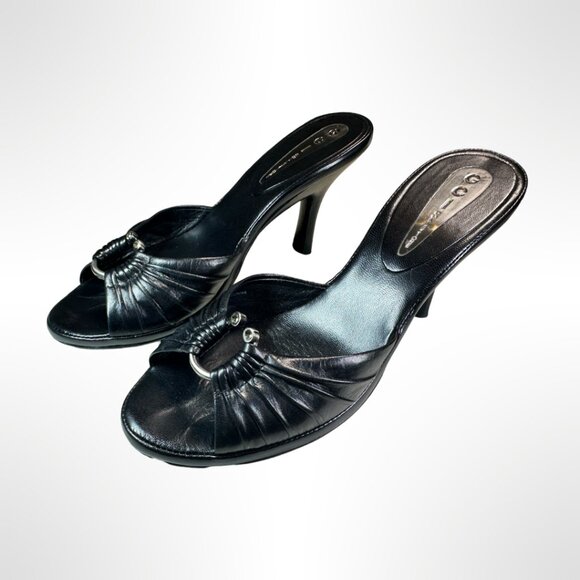 GCI Black Open-Toe Mules, Size 5, in excellent condition. - Picture 2 of 5